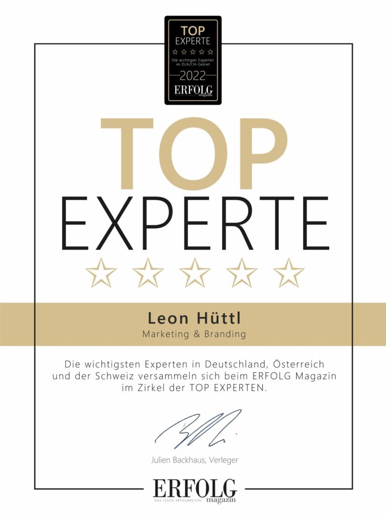 Top Experte - Leon Hüttl Auszeichnung