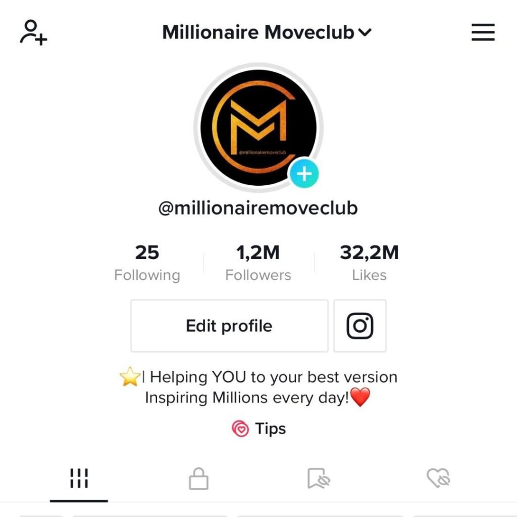 TikTok Account Millionairemoveclub