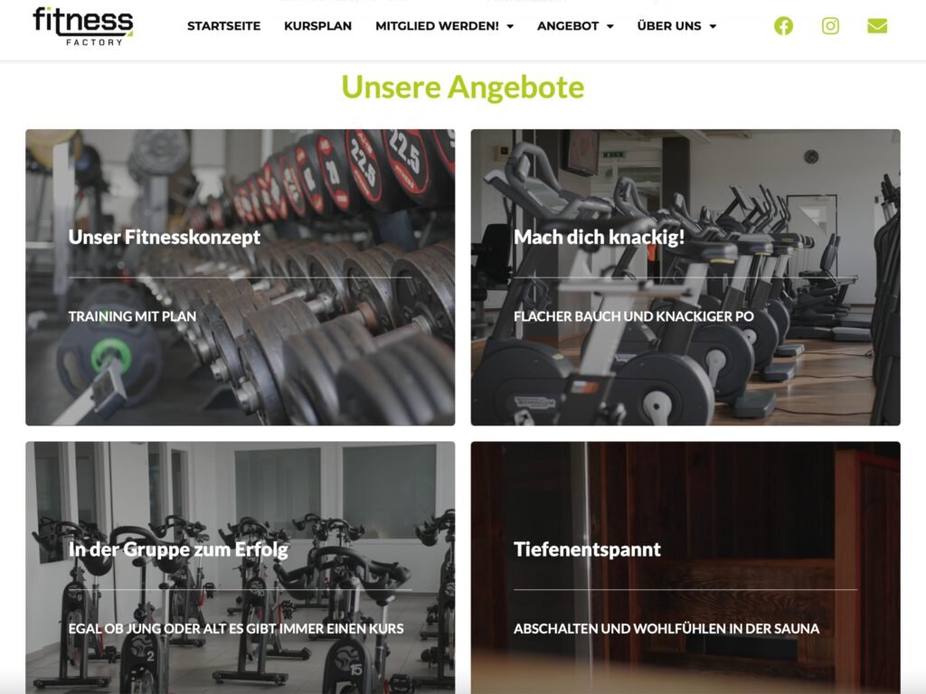 Fitness Factory Pforzheim Webseite