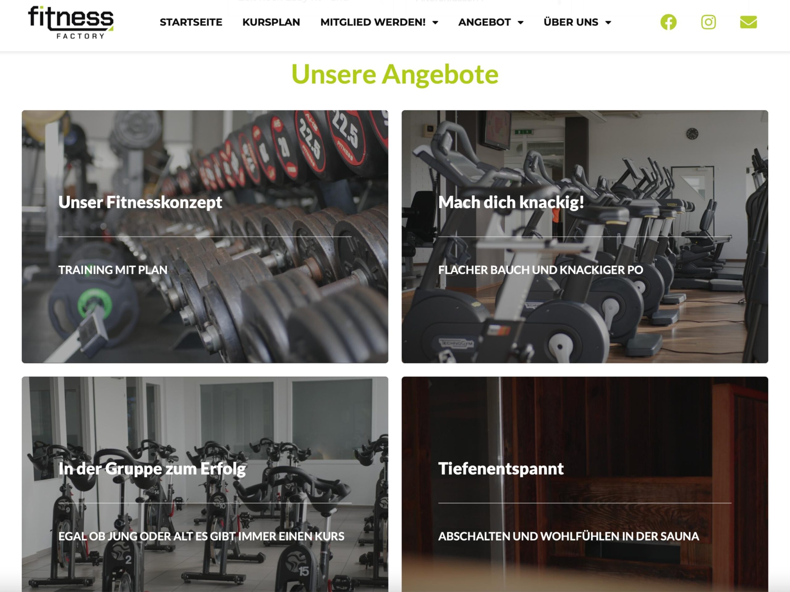 Fitness Factory Pforzheim website