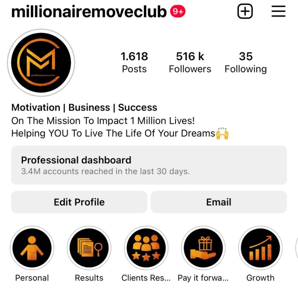 Instagram Millionairemoveclub